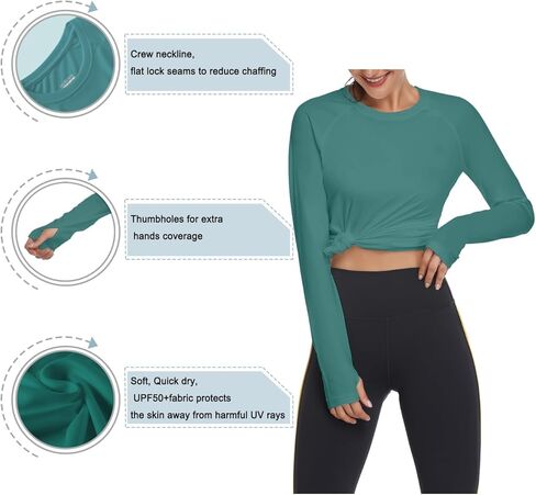 HISKYWIN Women's UPF 50+ Sun Protection Long Sleeve Shirts Outdoor Hiking Fishing Tops in Kuwait