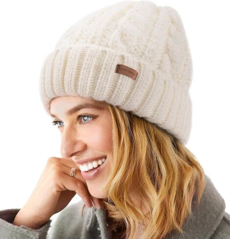 Camptrace Fleece Lined Cable Knit Winter Hats for Women Beanie Hat Warm Snow Ski Skull Cap Beige in Saudi Arabia