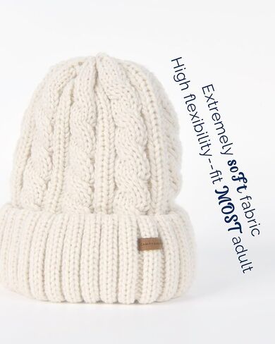 Camptrace Fleece Lined Cable Knit Winter Hats for Women Beanie Hat Warm Snow Ski Skull Cap Beige in Saudi Arabia