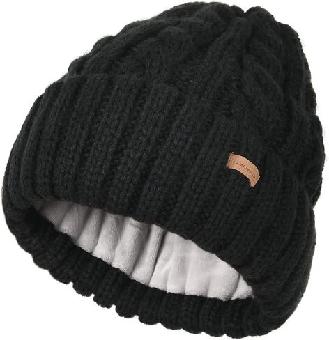Camptrace Fleece Lined Cable Knit Winter Hats for Women Beanie Hat Warm Snow Ski Skull Cap Beige in Saudi Arabia