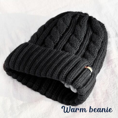 Camptrace Fleece Lined Cable Knit Winter Hats for Women Beanie Hat Warm Snow Ski Skull Cap Beige in Saudi Arabia
