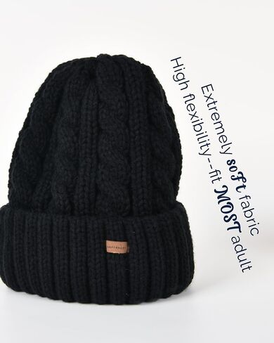 Camptrace Fleece Lined Cable Knit Winter Hats for Women Beanie Hat Warm Snow Ski Skull Cap Beige in Saudi Arabia