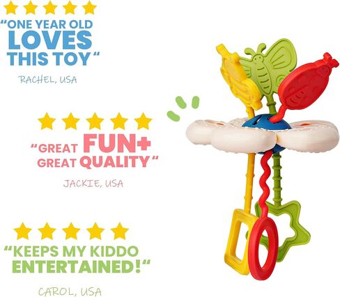 ألعاب ليكي مونتيسوري للطفل بعمر 1+ سنة، ألعاب حسية للأطفال الصغار 1-3 سنوات، خيوط تسنين من السيليكون للأطفال، لعبة سفر لعمر 18 شهرًا فما فوق، هدية لحفلة استقبال المولود الجديد وكرسي سيارة مرتفع (ألوان زاهية) in Kuwait