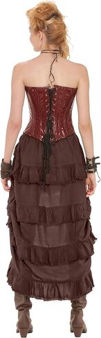 ThePirateDressing Steampunk Victorian Cosplay Costume Womens High-Low Show Girl Skirt in Kuwait