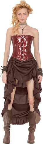 ThePirateDressing Steampunk Victorian Cosplay Costume Womens High-Low Show Girl Skirt in Kuwait