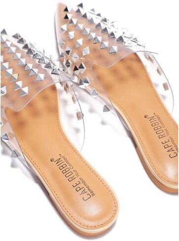 Cape Robbin Sierra Bedazzled Pointed Toe Mule Flats in Kuwait