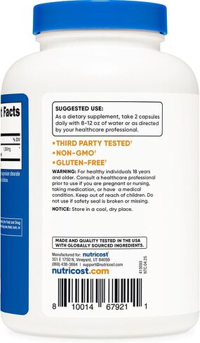 Nutricost Fenugreek Seed 1350mg, 240 Capsules (2 Bottles) - Gluten Free, Non-GMO, 675mg Per Capsule in Saudi Arabia