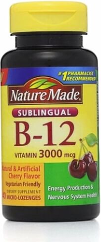 Nature Made Vitamin B-12 3000mcg, Sublingual Lozenges, Cherry 40 ea (Pack of 2) in Saudi Arabia