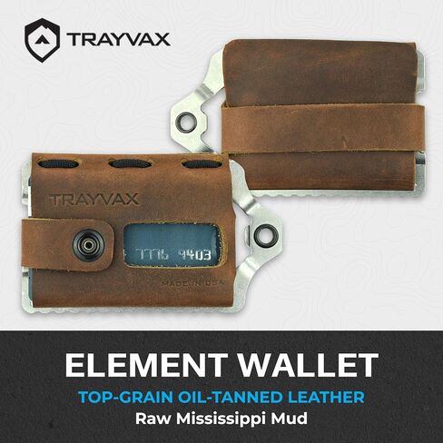 Trayvax Element Wallet (Black | Mississippi Mud Leather) in Kuwait