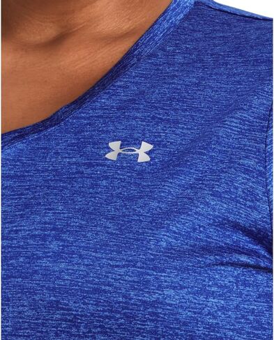 تي شيرت قصير الأكمام ذو رقبة على شكل حرف V من Under Armour, أسود (رمادي هالو/فضي معدني (014)), XS in Saudi Arabia