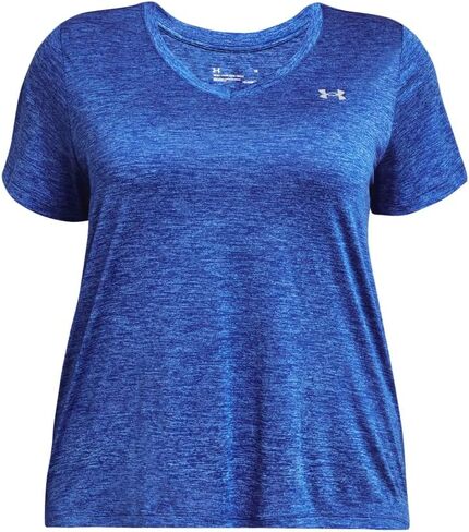 تي شيرت قصير الأكمام ذو رقبة على شكل حرف V من Under Armour, أسود (رمادي هالو/فضي معدني (014)), XS in Saudi Arabia