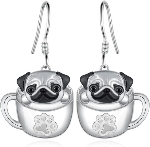 أقراط كورجي من الفضة الإسترليني عيار 925 أقراط متدلية على شكل كوب كلب لطيف على شكل حيوان كورجي هدية للنساء والفتيات والابنة in Kuwait