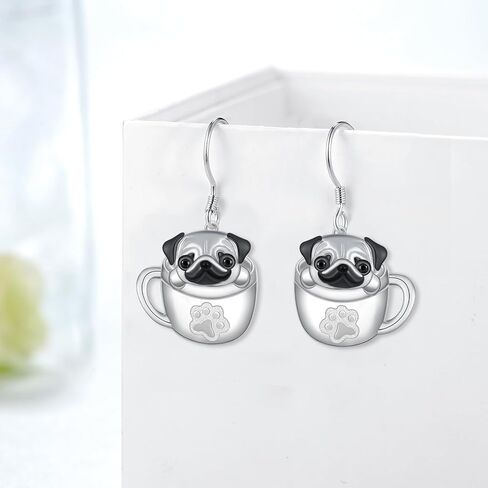 أقراط كورجي من الفضة الإسترليني عيار 925 أقراط متدلية على شكل كوب كلب لطيف على شكل حيوان كورجي هدية للنساء والفتيات والابنة in Kuwait