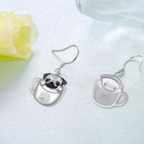 أقراط كورجي من الفضة الإسترليني عيار 925 أقراط متدلية على شكل كوب كلب لطيف على شكل حيوان كورجي هدية للنساء والفتيات والابنة in Kuwait