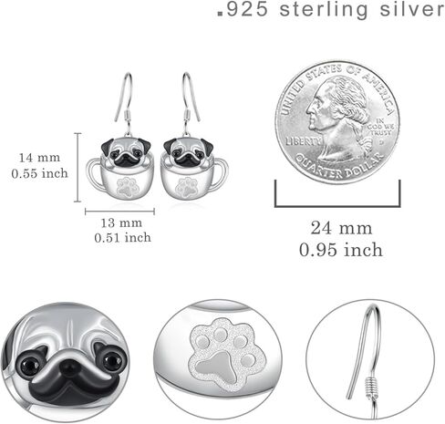 أقراط كورجي من الفضة الإسترليني عيار 925 أقراط متدلية على شكل كوب كلب لطيف على شكل حيوان كورجي هدية للنساء والفتيات والابنة in Kuwait