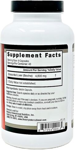 Beverly International Ultra 40 Grass Fed Desiccated Beef Liver, 500 Tab. Golden-era Secret for Boosting Muscle Growth, Stamina and Performance Naturally. Break through those sticking points-Endurance! in Kuwait