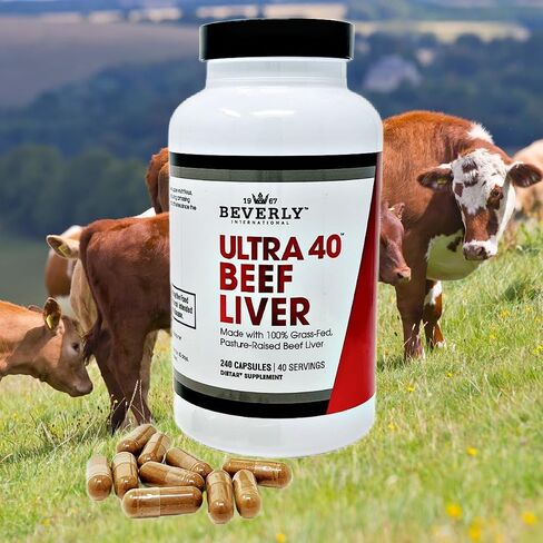 Beverly International Ultra 40 Grass Fed Desiccated Beef Liver, 500 Tab. Golden-era Secret for Boosting Muscle Growth, Stamina and Performance Naturally. Break through those sticking points-Endurance! in Kuwait