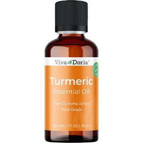 Viva Doria 100% Pure Turmeric Essential Oil, Undiluted, Food Grade, Turmeric Oil, 1 Fluid Ounce (30 mL) Natural Aromatherapy Oil