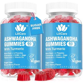 EnvyDeal 2 Pack Ashwagandha Gummies for Immune Support, 2000mg Organic Ashwa Root Extract Supplement for Women & Men - 120 Count