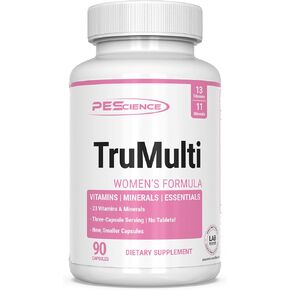 PEScience TruMulti Women's, Multivitamin with Premium Quality Vitamin C, D, Zinc for Immune & Stress Support, 90 Capsules