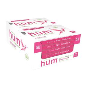 Stevita Hum, Cinnamon - Sugar-Free Gum - 12 Pieces, Pack of 12 - Supports Oral Health -, Non-GMO, Vegetarian, Keto, Gluten Free - 72 Total Servings