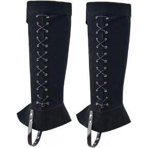 DUNHAO COS Knight Boots Covers Men's Renaissance Steampunk Boots Tops Medieval Costume Accessory