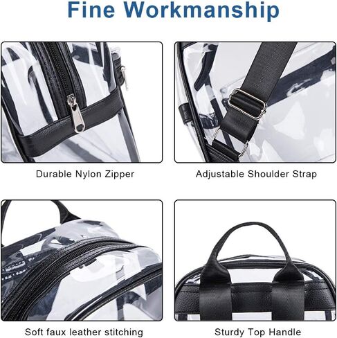 Stadium Approved Clear Mini Backpack Heavy Duty Transparent Backpack for Concert, Security Travel &Stadium in Kuwait