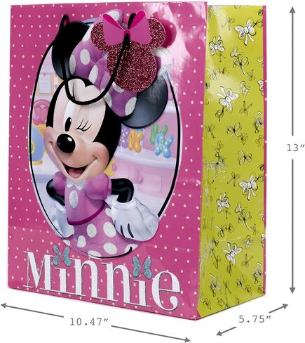 Hallmark Mickey and Minnie Bags in Assorted Sizes (4 Bags: 2 Medium 9", 2 Large 13") for Kids, Grandchildren, Disney Fans and Collectors in Saudi Arabia