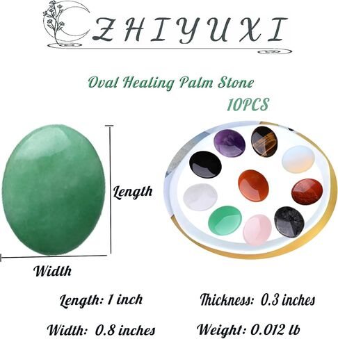 ZHIYUXI 5PCS Healing Crystals Amethyst Rose Quartz Clear Quartz Obisdian Green Aventurine Oval Stone Thumb Pocket Palm Gemstone Natural Quartz Worry Stone Anxiety Relief Meditation Therapy Stones in Saudi Arabia