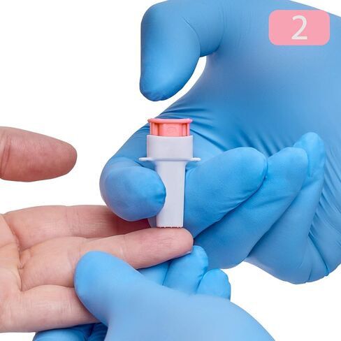 مشارط الأمان MediVena ONE-CARE PRO، زر الضغط العلوي المنشط، 21 جم × 1.8 مم، 100/bx، معقمة ولطيفة ومريحة لأخذ العينات in Kuwait