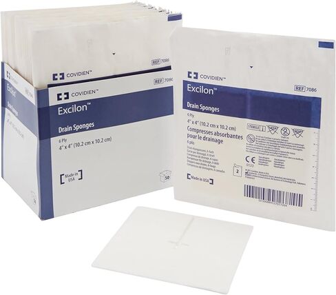 إسفنجة Excilon 7086، عبوة معقمة 2 في عبوة تقشير، 4 × 10 سم، 6 طبقات (عبوة من 50) - صندوق واحد in Kuwait