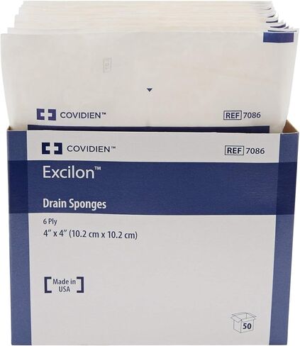 إسفنجة Excilon 7086، عبوة معقمة 2 في عبوة تقشير، 4 × 10 سم، 6 طبقات (عبوة من 50) - صندوق واحد in Kuwait