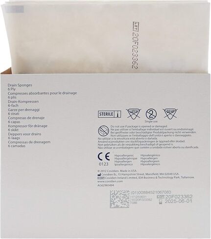 إسفنجة Excilon 7086، عبوة معقمة 2 في عبوة تقشير، 4 × 10 سم، 6 طبقات (عبوة من 50) - صندوق واحد in Kuwait