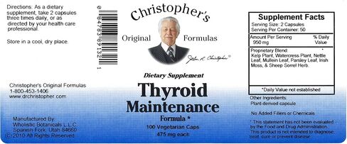 Dr. Christopher's Original Formulas Thyroid Maintenance Formula Capsules, 100 Count (Pack of 2) in Saudi Arabia