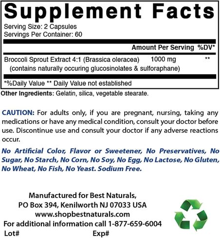 Best Naturals Broccoli Sprouts Extract, 1000 mg, 120 Count in Saudi Arabia