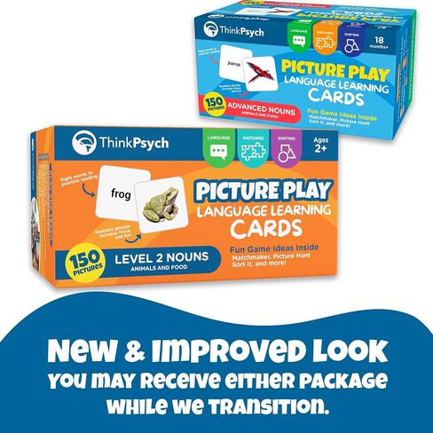ThinkPsych First Nouns Picture Play Cards | Award Winning | 4 Fun Games & 150 Picture Cards for Speech Development | Autism and Speech Therapy Materials | Best Flash Cards for Toddlers and Homeschool in Saudi Arabia