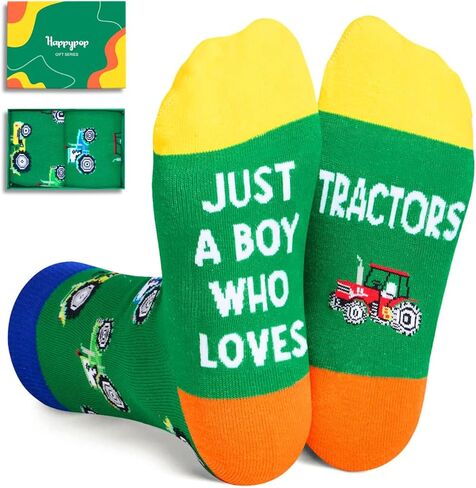 HAPPYPOP Funny Boy Socks Girl Socks Tractor Socks, Funny Boy Gifts Girls Gifts Tractor Gifts in Saudi Arabia