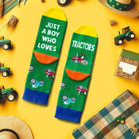 HAPPYPOP Funny Boy Socks Girl Socks Tractor Socks, Funny Boy Gifts Girls Gifts Tractor Gifts in Saudi Arabia