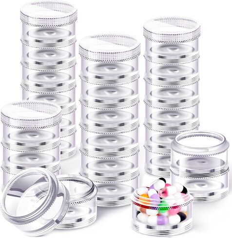 2 Pieces 7 Day Stackable Pill Organizer Case Vitamin Holder Organizer 7 Day Weekly Travel Container with 2 Lids for Medications, Vitamins and Supplements (Clear) in Saudi Arabia