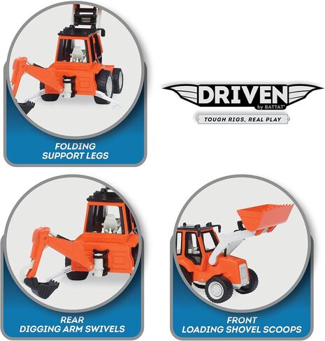 Driven by Battat – Construction Vehicles for Kids – Toddler Trucks – Set of 4 Toy Trucks – Lights & Sounds Cars & Trucks – Micro Fleet – 3 Years + in Saudi Arabia
