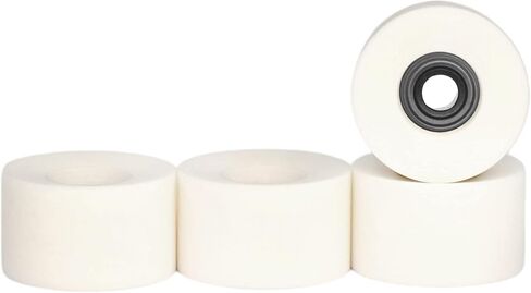 Teak Tuning Apex 71D Urethane Fingerboard Wheels - Cruiser Style, Bowl Shaped, 8.7mm Diameter - ABEC-9 Stealth Bearings - Made in The USA - White Snow Colorway in Saudi Arabia