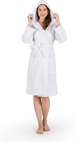 Classic Turkish Towels Unisex Premium Cotton Hooded Bathrobe - Luxury Plush Long Terry Cloth Robe in Kuwait