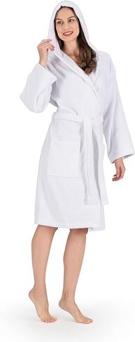 Classic Turkish Towels Unisex Premium Cotton Hooded Bathrobe - Luxury Plush Long Terry Cloth Robe in Kuwait