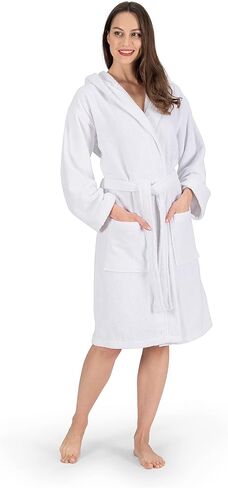 Classic Turkish Towels Unisex Premium Cotton Hooded Bathrobe - Luxury Plush Long Terry Cloth Robe in Kuwait