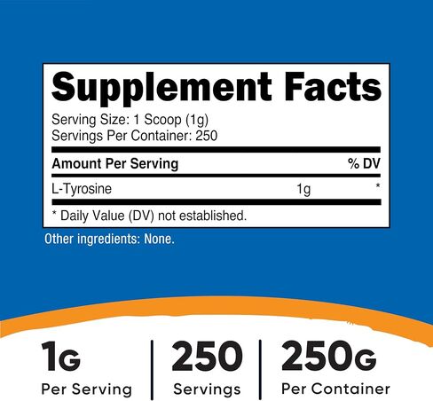 مسحوق Nutricost L-Tyrosine 100 جرام (100 حصة) - 1 جرام لكل حصة in Saudi Arabia