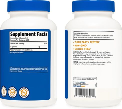 مسحوق Nutricost L-Tyrosine 100 جرام (100 حصة) - 1 جرام لكل حصة in Saudi Arabia