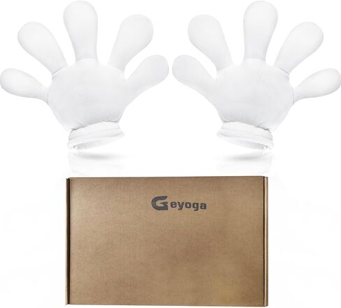 قفازات تنكرية للهالوين بتصميم يدين كرتونية بيضاء جامبو باصابع بيضاء، زي تنكري للهالوين، اكسسوار تنكري لحفلات الهالوين، مقاس S in Kuwait