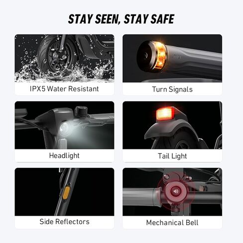 سكوتر كهربائي NIU KQi3 Max، محمول، قابل للطي، قوة 450 وات، مدى طويل 40 ميلاً، أقصى سرعة 23.6 ميل في الساعة، 25% تسلق التلال، 265 رطل أقصى حمل، إطارات ذاتية الشفاء للبالغين، معتمد من UL in Kuwait