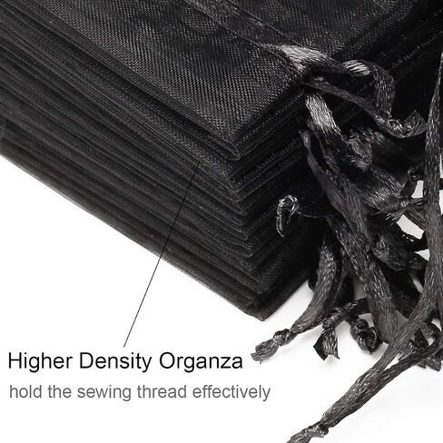 Akstore 100PCS 4x6inch (10x15cm) Drawstring Organza Jewelry Favor Pouches Wedding Party Festival Gift Bags Candy Bags (Black) in Kuwait