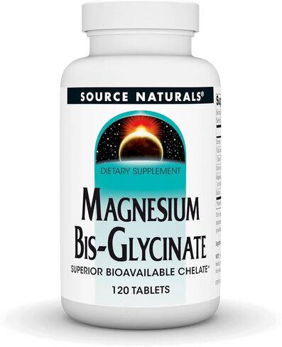 Source Naturals مغنيسيوم بيس جليسينات - يدعم صحة القلب والأوعية الدموية والعضلات - 120 قرصًا in Saudi Arabia